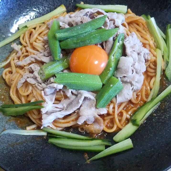 そうめんで！ピリ辛ビビン麺風